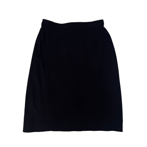 CHANEL VINTAGE SUIT JACKET SKIRT SET LOGO BUTTON NAVY WOOL 40 97P RTW 90291468