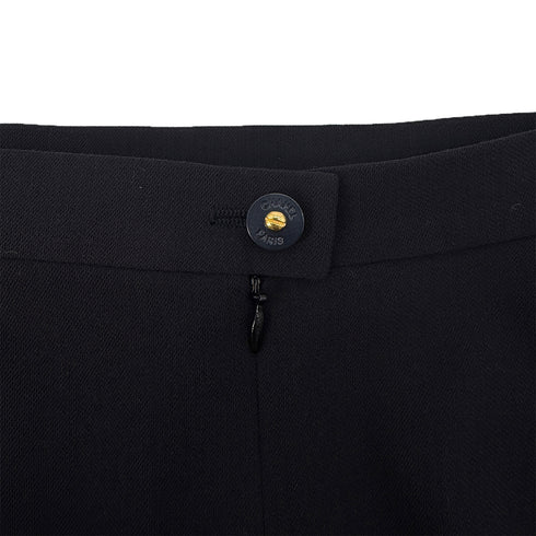 CHANEL VINTAGE SUIT JACKET SKIRT SET LOGO BUTTON NAVY WOOL 40 97P RTW 90291468