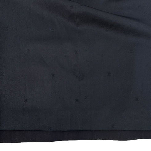 CHANEL VINTAGE SUIT JACKET SKIRT SET LOGO BUTTON NAVY WOOL 40 97P RTW 90291468