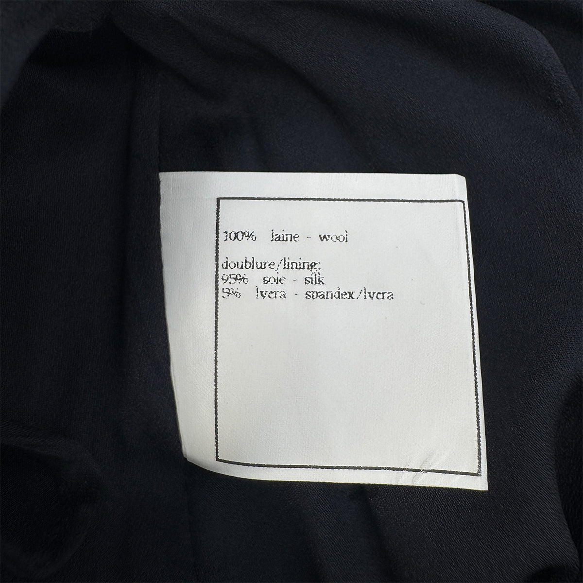 CHANEL VINTAGE SUIT JACKET SKIRT SET LOGO BUTTON NAVY WOOL 40 97P RTW 90291468