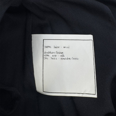 CHANEL VINTAGE SUIT JACKET SKIRT SET LOGO BUTTON NAVY WOOL 40 97P RTW 90291468