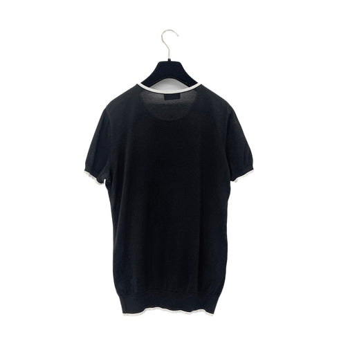 CHANEL SHORT SLEEVE TOPS COCOMARK BICOLOR BLACK WHITE COTTON 42 RTW 90291469