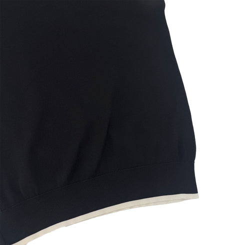 CHANEL SHORT SLEEVE TOPS COCOMARK BICOLOR BLACK WHITE COTTON 42 RTW 90291469