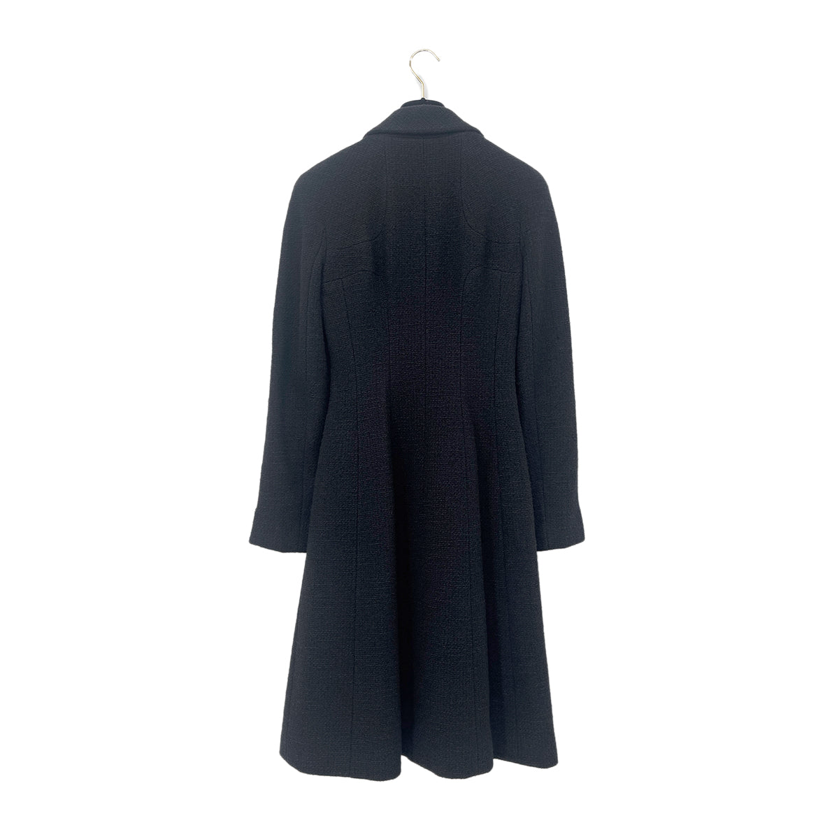 CHANEL COCOMARK LONG TWEED COAT BLACK COTTON 38 02A RTW 90291470