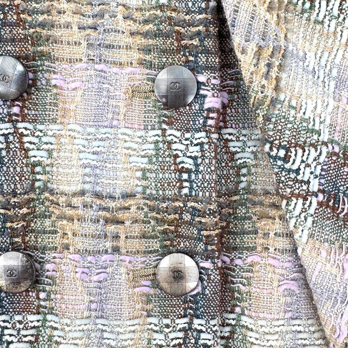 CHANEL COCO BUTTON TWEED JACKET MULTI COLOR WOOL 40 98P RTW 90291471