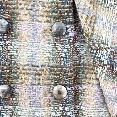 CHANEL VINTAGE COCO BUTTON TWEED JACKET MULTI COLOR WOOL 40 98P RTW 90291471