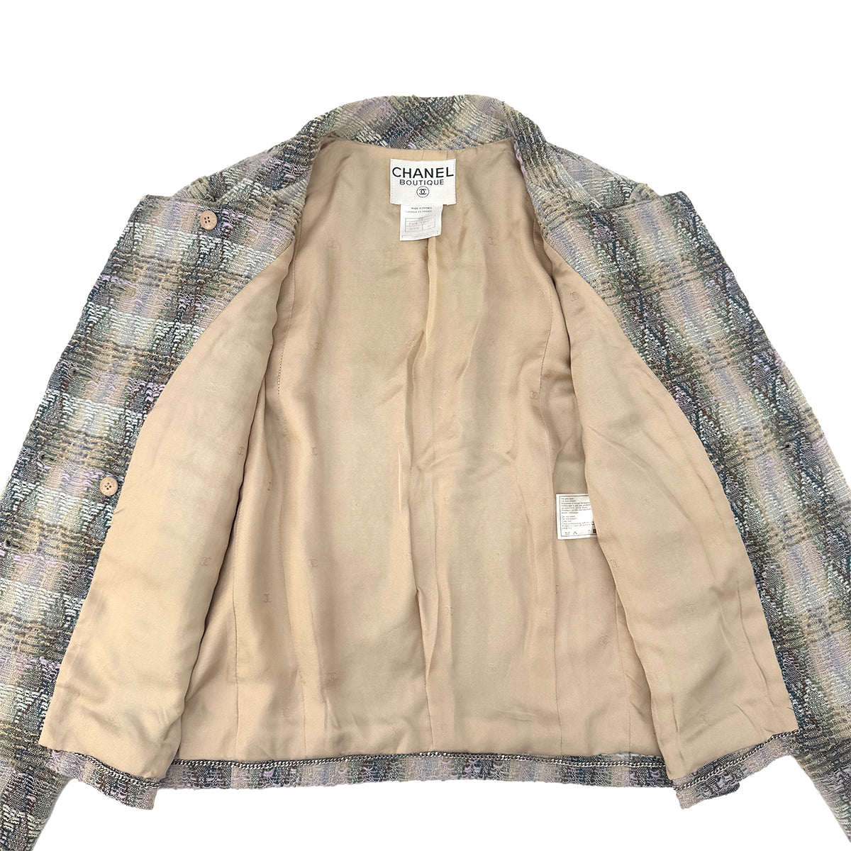 CHANEL COCO BUTTON TWEED JACKET MULTI COLOR WOOL 40 98P RTW 90291471