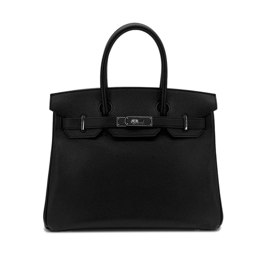 HERMES BIRKIN 30 BLACK VEAU EPSOM HAND BAG □O SHW 90291874