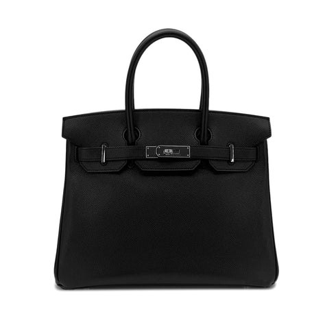 HERMES BIRKIN 30 BLACK VEAU EPSOM HAND BAG □O SHW 90291874 - PURPOSE
