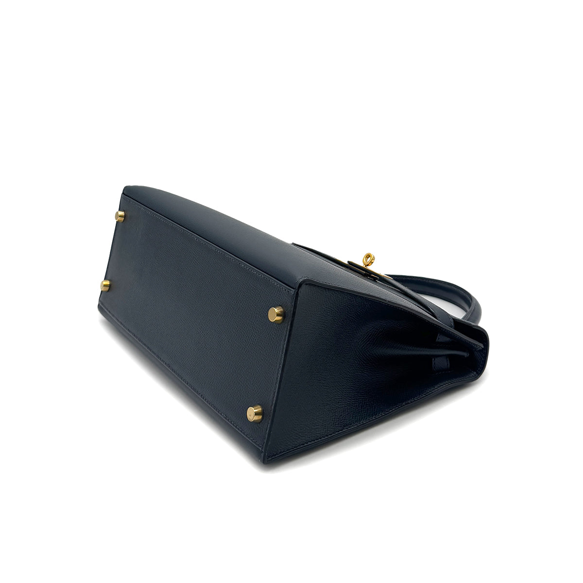 HERMES KELLY 28 SELLIER BLUE MARINE COUCHEVEL HAND SHOULDER BAG □D GHW 90291875
