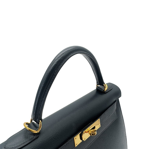 HERMES KELLY 28 SELLIER BLUE MARINE COUCHEVEL HAND SHOULDER BAG □D GHW 90291875 - PURPOSE