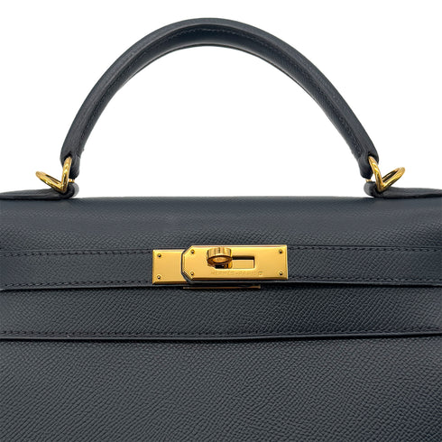 HERMES KELLY 28 SELLIER BLUE MARINE COUCHEVEL HAND SHOULDER BAG □D GHW 90291875 - PURPOSE