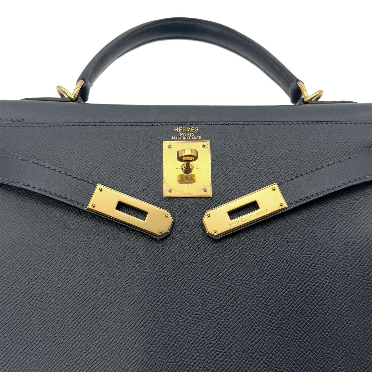 HERMES KELLY 28 SELLIER BLUE MARINE COUCHEVEL HAND SHOULDER BAG □D GHW 90291875