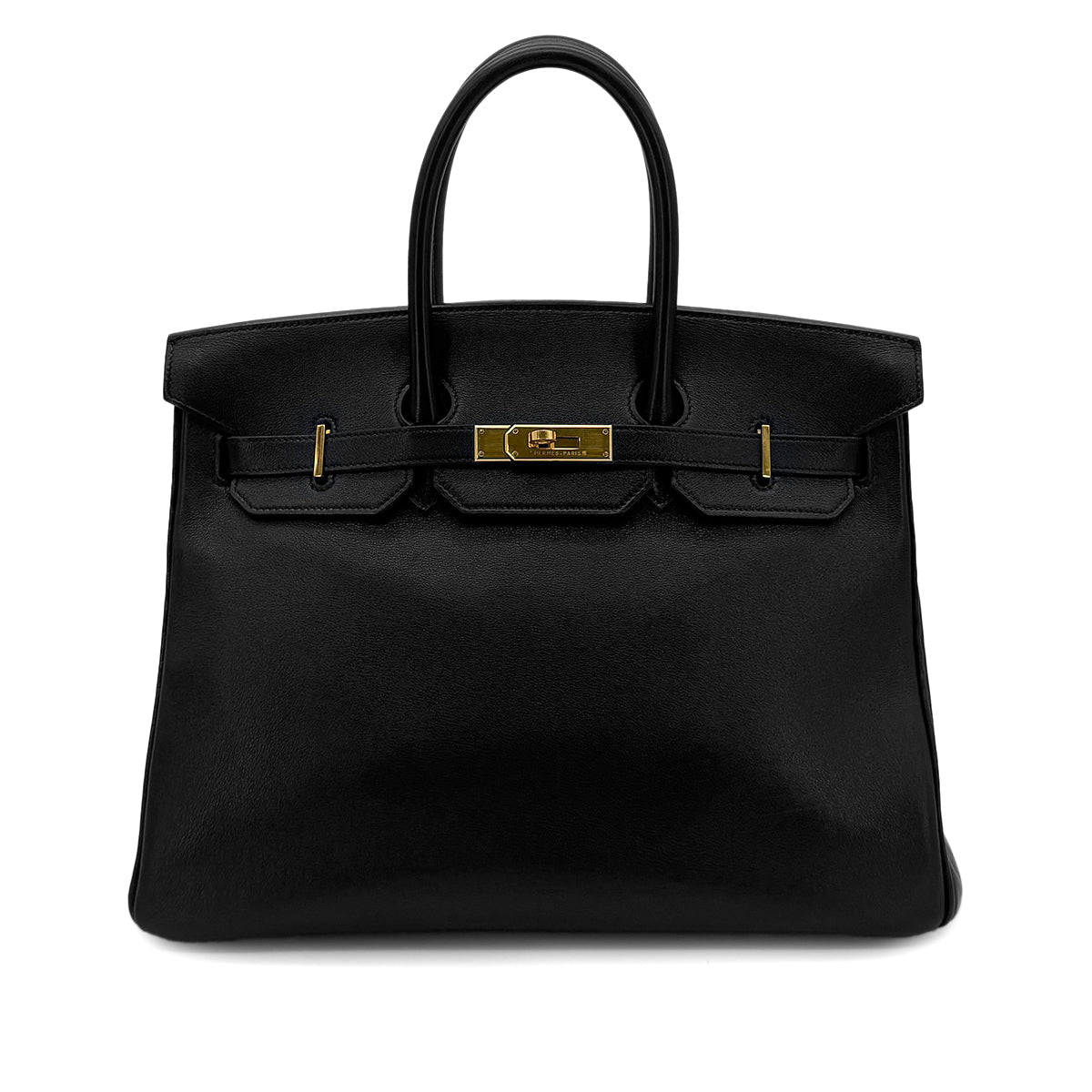 HERMES BIRKIN 35 BLACK VEAU GULLIVER HAND BAG □A GHW 90291876