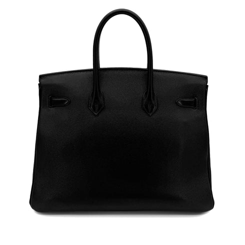 HERMES BIRKIN 35 BLACK VEAU GULLIVER HAND BAG □A GHW 90291876 - PURPOSE