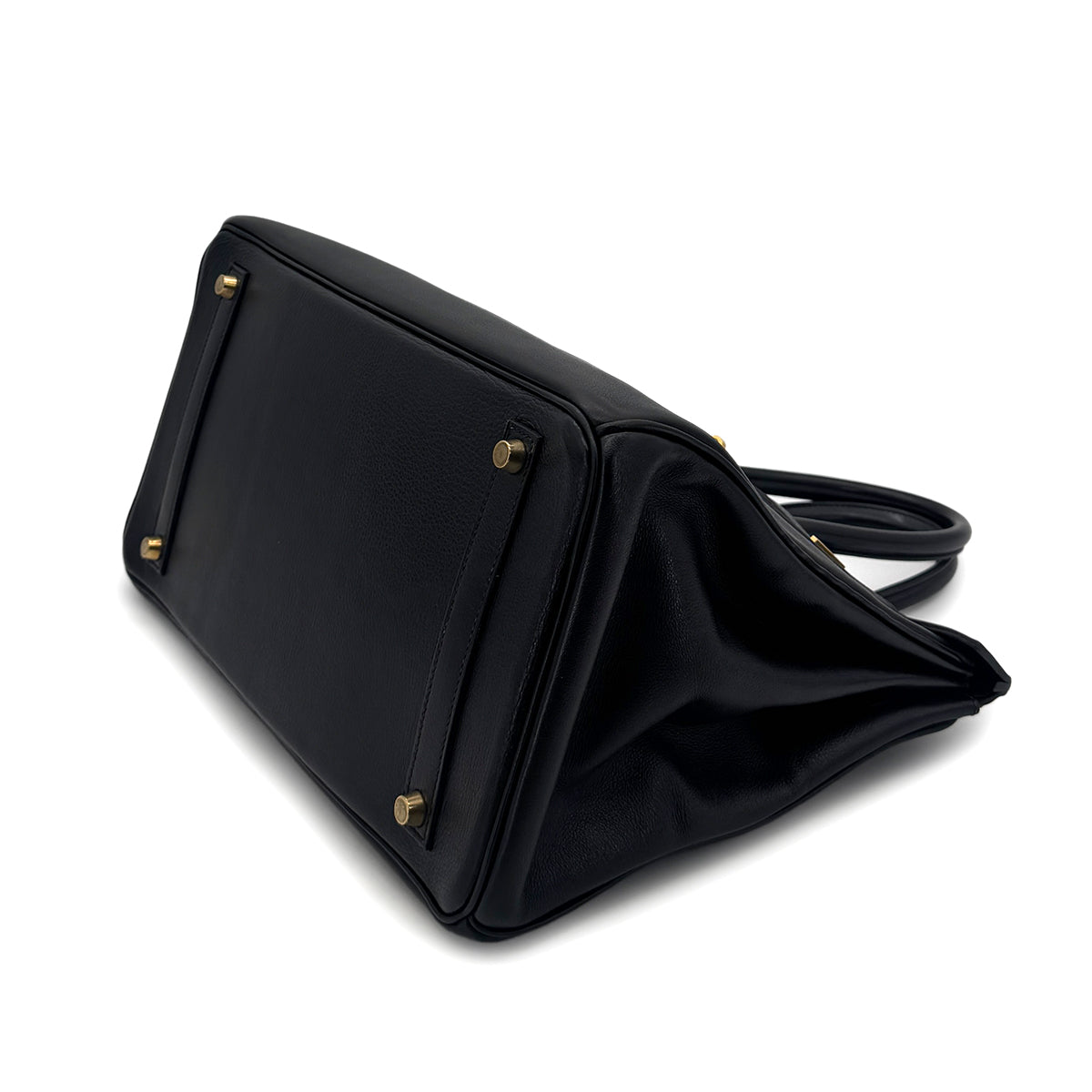 HERMES BIRKIN 35 BLACK VEAU GULLIVER HAND BAG □A GHW 90291876