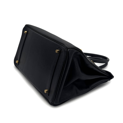 HERMES BIRKIN 35 BLACK VEAU GULLIVER HAND BAG □A GHW 90291876 - PURPOSE