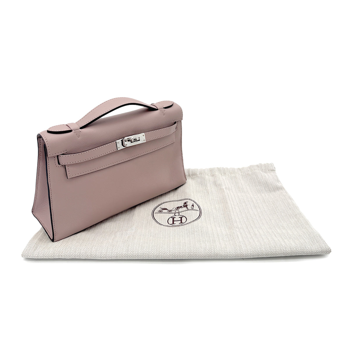 HERMES KELLY POCHETTE MINI SELLIER GLYCINE SWIFT HAND BAG T 90291878