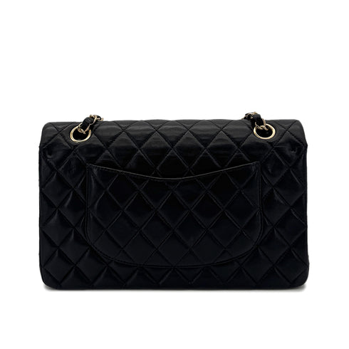 CHANEL VINTAGE CLASSIC FLAP MEDIUM CHAIN SHOULDER BAG BLACK LAMB SKIN 90291879 - PURPOSE