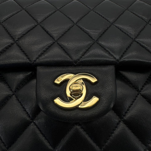 CHANEL VINTAGE CLASSIC FLAP MEDIUM CHAIN SHOULDER BAG BLACK LAMB SKIN 90291879 - PURPOSE