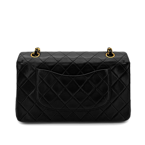 CHANEL VINTAGE CLASSIC FLAP MEDIUM CHAIN SHOULDER BAG BLACK LAMB SKIN 90291882 - PURPOSE