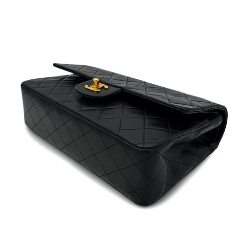 CHANEL VINTAGE CLASSIC FLAP MEDIUM CHAIN SHOULDER BAG BLACK LAMB SKIN 90291882 - PURPOSE