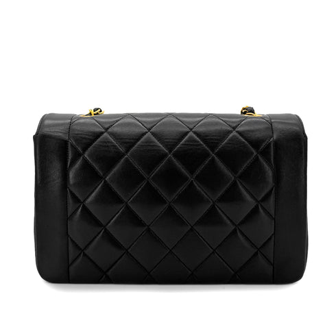 CHANEL VINTAGE DIANA MEDIUM CHAIN SHOULDER BAG BLACK LAMB SKIN 90291883 - PURPOSE
