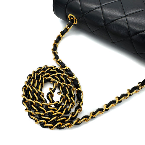 CHANEL VINTAGE DIANA MEDIUM CHAIN SHOULDER BAG BLACK LAMB SKIN 90291883 - PURPOSE