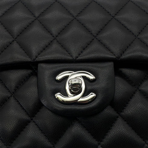 CHANEL CLASSIC FLAP MEDIUM CHAIN SHOULDER BAG BLACK LAMB SKIN 90291885 - PURPOSE