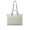 CHANEL DEAUVILLE MM 31 RUE CAMBON CHAIN TOTE BAG LOGO COCOMARK IVORY CANVAS LEATHER 90291886 - PURPOSE