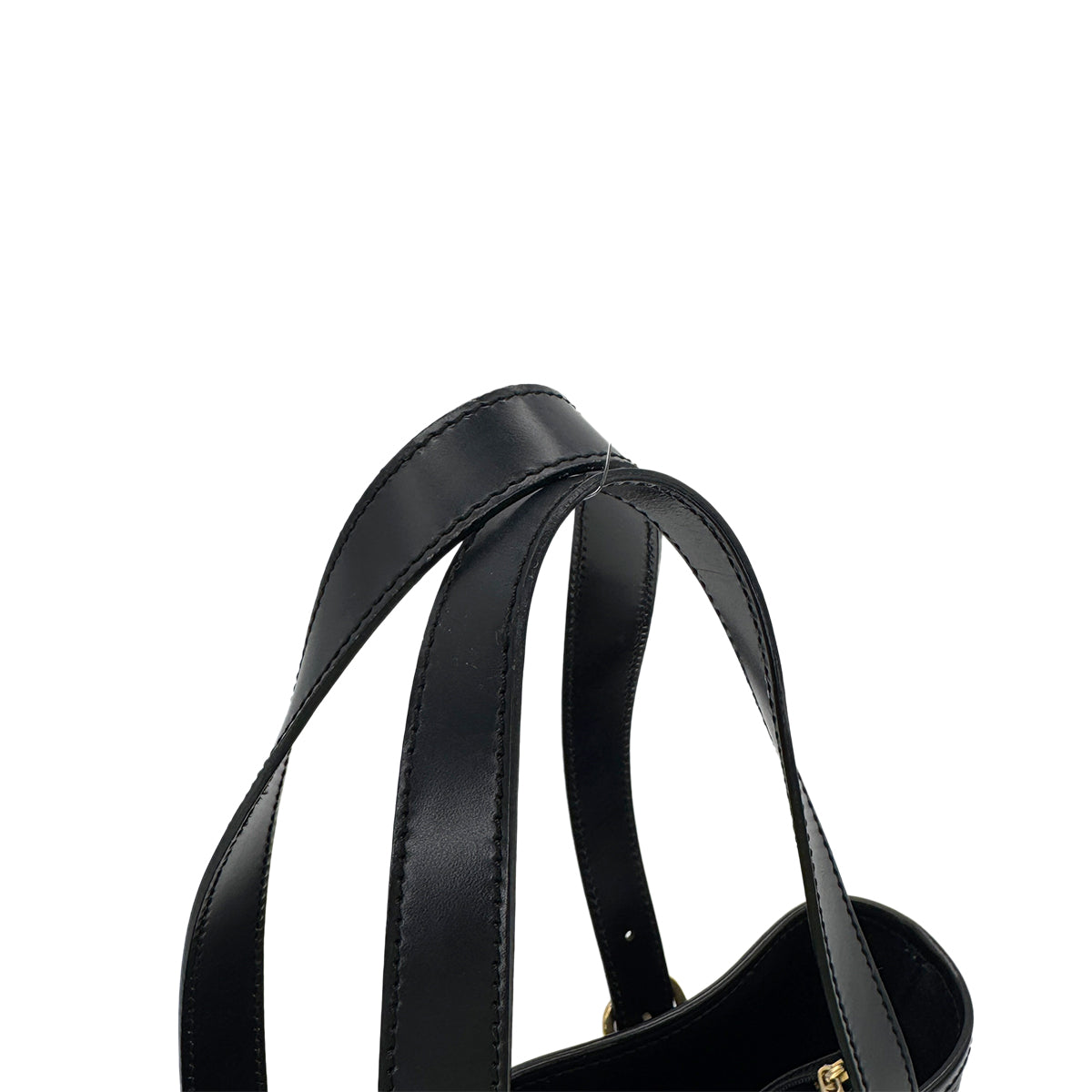 CELINE VINTAGE MACADAM TOTE BAG BLACK LEATHER PVC 90291898