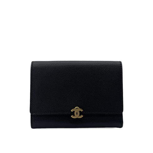 CHANEL VINTAGE COCOMARK TRIFOLD WALLET BLACK CAVIAR SKIN 90291903 - PURPOSE