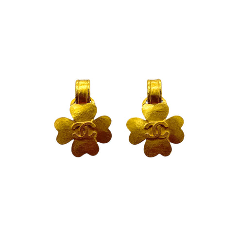 CHANEL VINTAGE EARRINGS CLOVER MOTIF COCOMARK ACCESSORY 95P 90291906 - PURPOSE