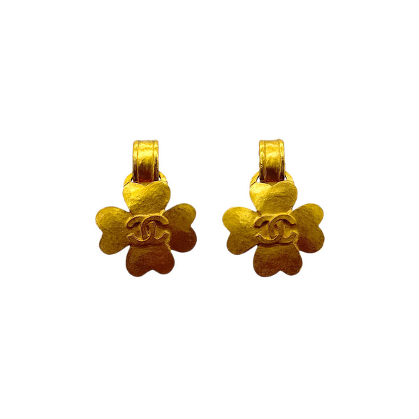 CHANEL VINTAGE EARRINGS CLOVER MOTIF COCOMARK ACCESSORY 95P 90291906 - PURPOSE