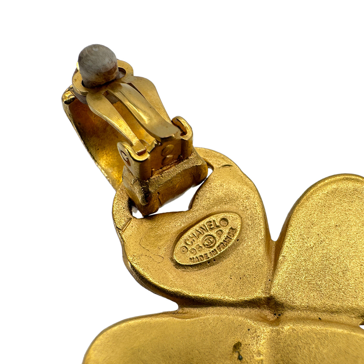 CHANEL VINTAGE EARRINGS CLOVER MOTIF COCOMARK ACCESSORY 95P 90291906
