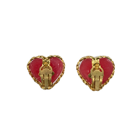 CHANEL VINTAGE EARRINGS HEART COCOMARK PINK ACCESSORY 28 90291907 - PURPOSE