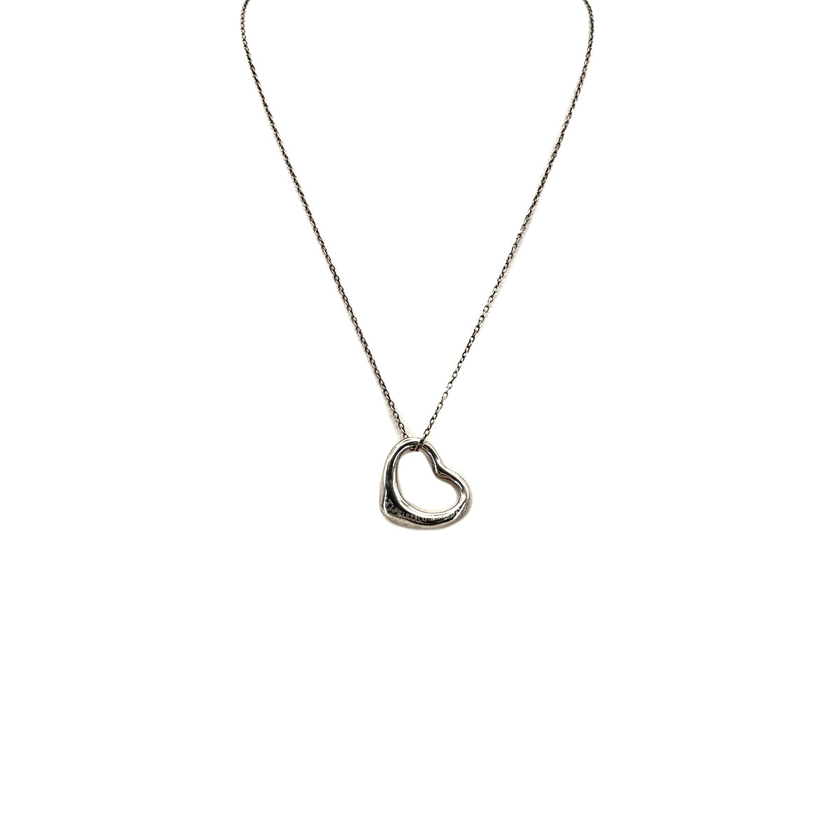 TIFFANY&Co. NECKLACE OPEN HEART 22MM SILVER925 ACCESSORY 90292033