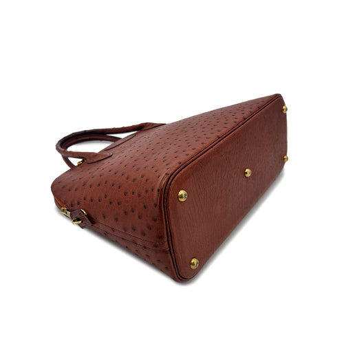 HERMES BOLIDE 35 CHESTNUT OSTRICH HAND SHOULDER BAG 〇Y GHW 90292039 - PURPOSE