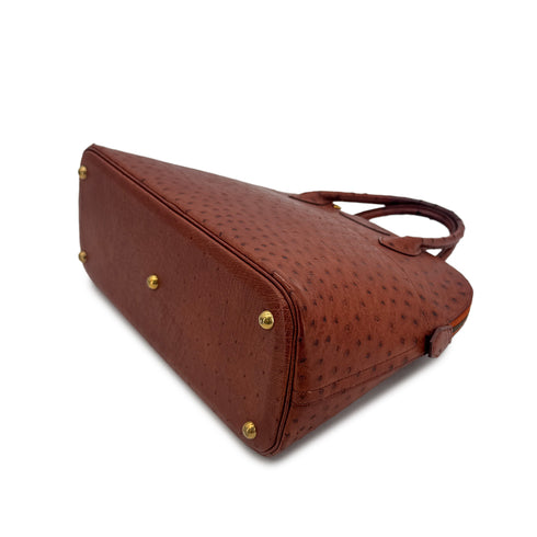 HERMES BOLIDE 35 CHESTNUT OSTRICH HAND SHOULDER BAG 〇Y GHW 90292039 - PURPOSE