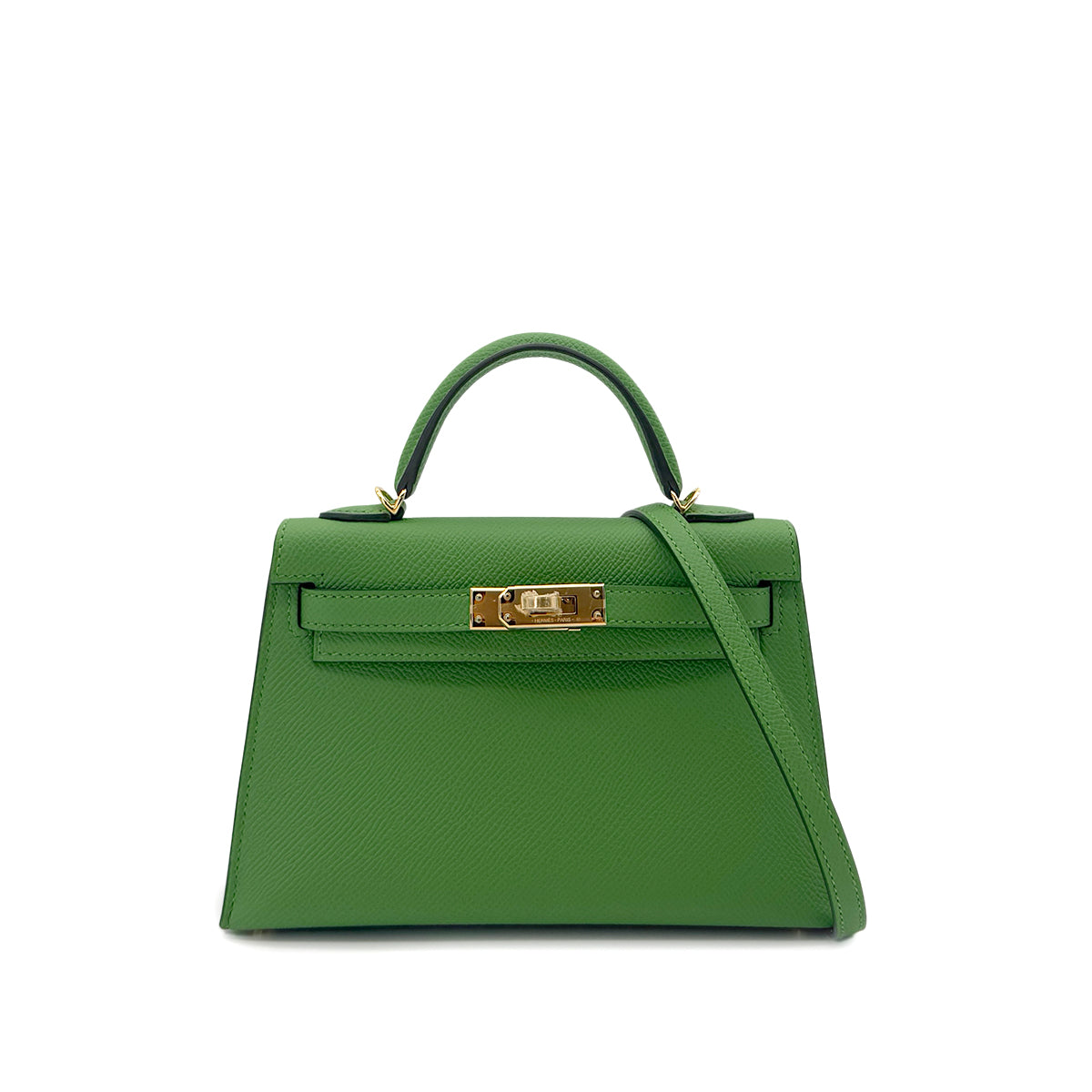 HERMES MINI KELLY 20 SELLIER VERT YUCCA VEAU EPSOM HAND SHOULDER BAG B GHW 90292045