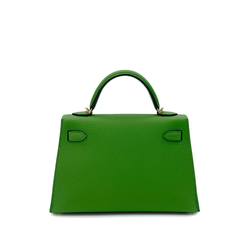 HERMES MINI KELLY 20 SELLIER VERT YUCCA VEAU EPSOM HAND SHOULDER BAG B GHW 90292045 - PURPOSE
