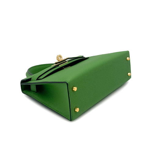 HERMES MINI KELLY 20 SELLIER VERT YUCCA VEAU EPSOM HAND SHOULDER BAG B GHW 90292045 - PURPOSE