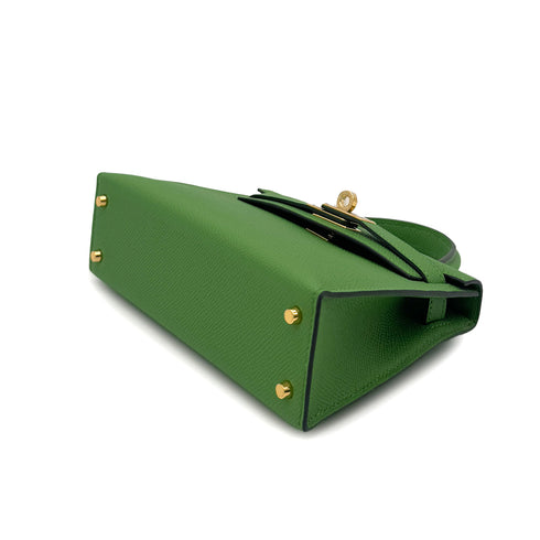 HERMES MINI KELLY 20 SELLIER VERT YUCCA VEAU EPSOM HAND SHOULDER BAG B GHW 90292045 - PURPOSE