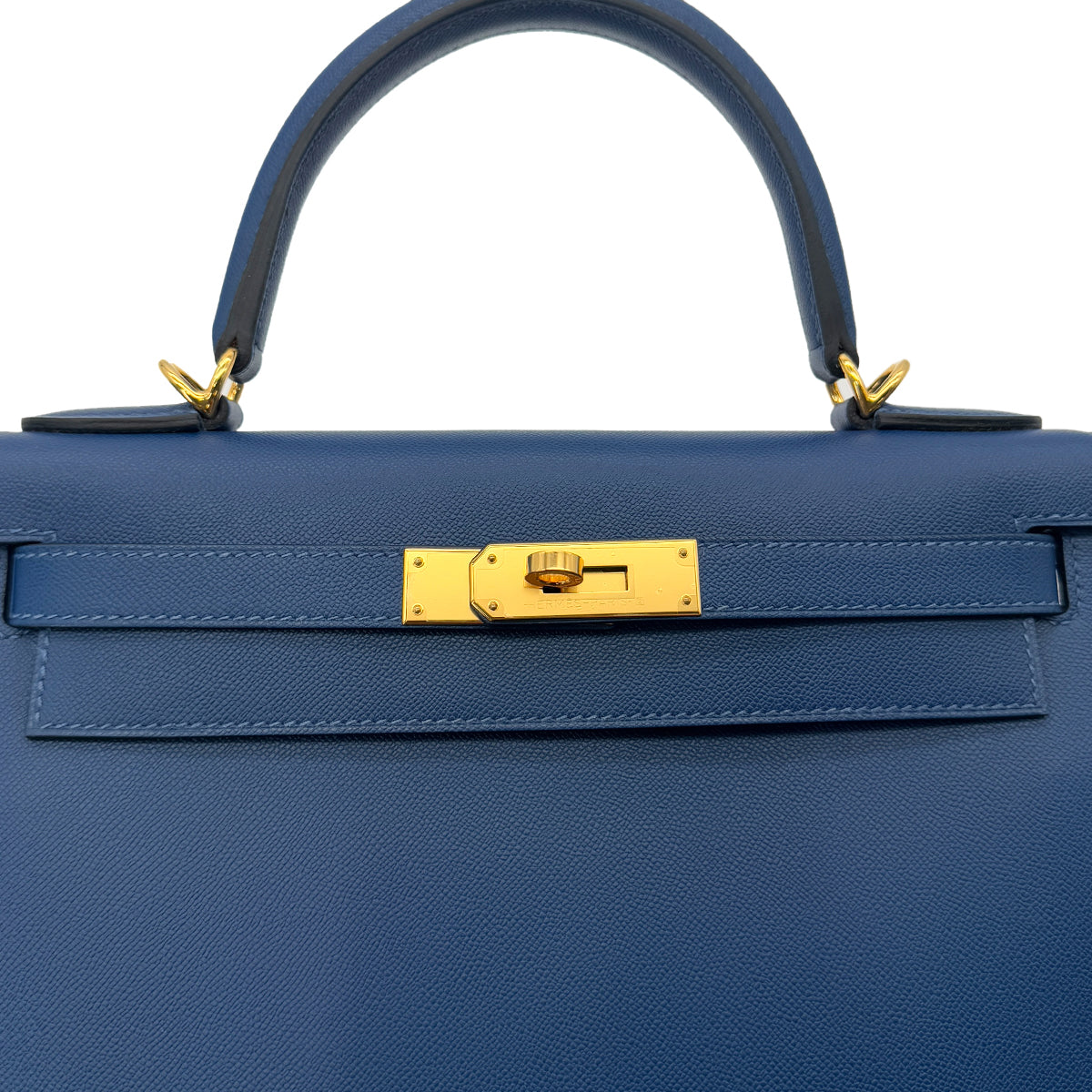 HERMES KELLY 28 SELLIER DEEP BLUE VEAU MADAME HAND SHOULDER BAG B GHW 90292046