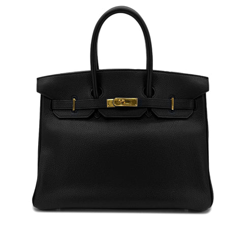 HERMES BIRKIN 35 BLACK TOGO HAND BAG □C GHW 90292047 - PURPOSE