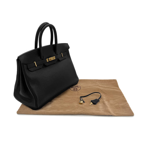 HERMES BIRKIN 35 BLACK TOGO HAND BAG □C GHW 90292047 - PURPOSE