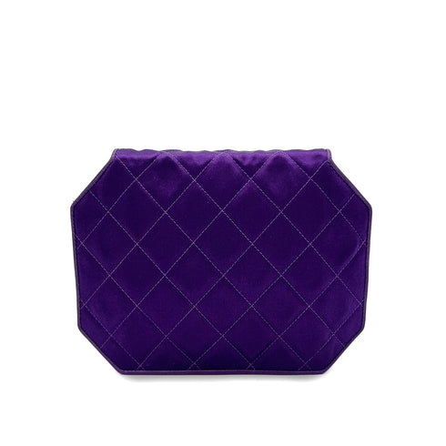 CHANEL VINTAGE MATELASSE OCTAGON SHOULDER BAG PURPLE 90292049 - PURPOSE