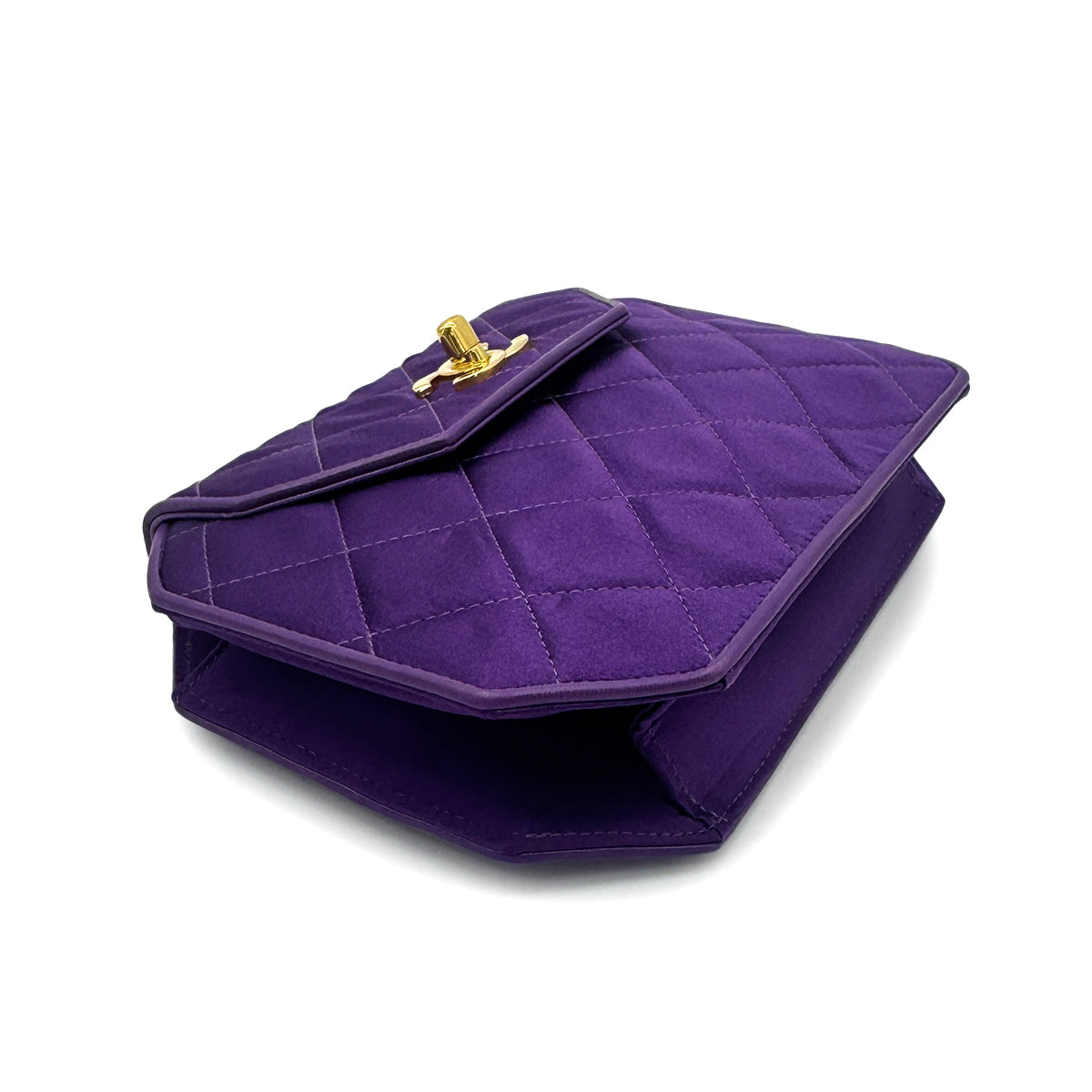 CHANEL VINTAGE MATELASSE OCTAGON SHOULDER BAG PURPLE 90292049