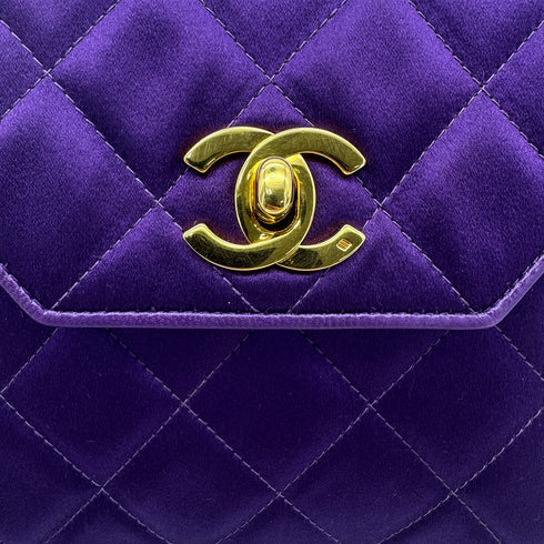 CHANEL VINTAGE MATELASSE OCTAGON SHOULDER BAG PURPLE 90292049 - PURPOSE