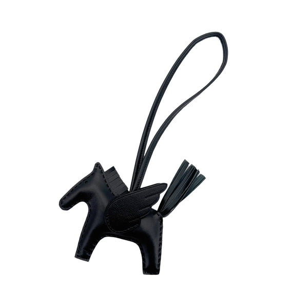 HERMES BAG CHARM RODEO PM SO BLACK AGNEAU MILO B 90292051 - PURPOSE